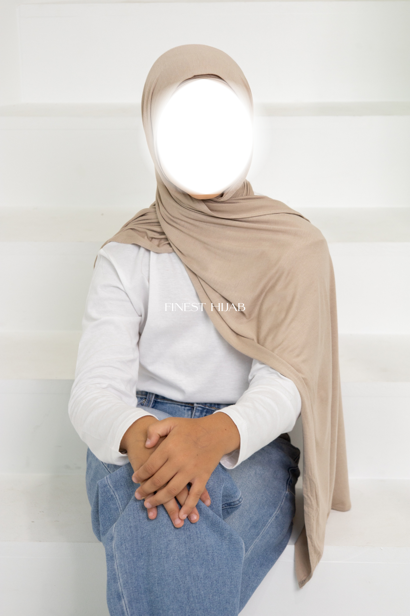 KIDS JERSEY HIJAB BEIGE