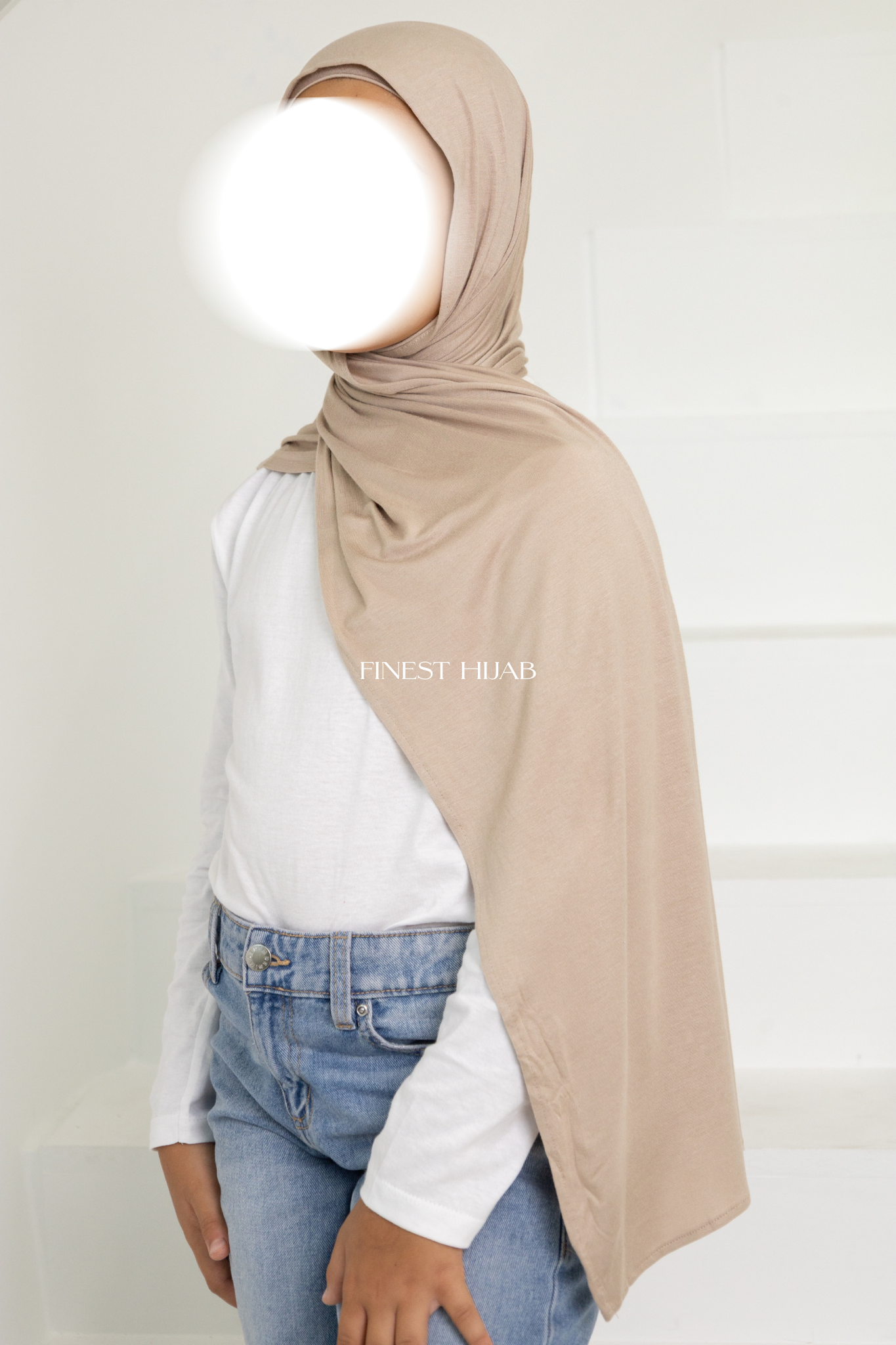 KIDS JERSEY HIJAB BEIGE