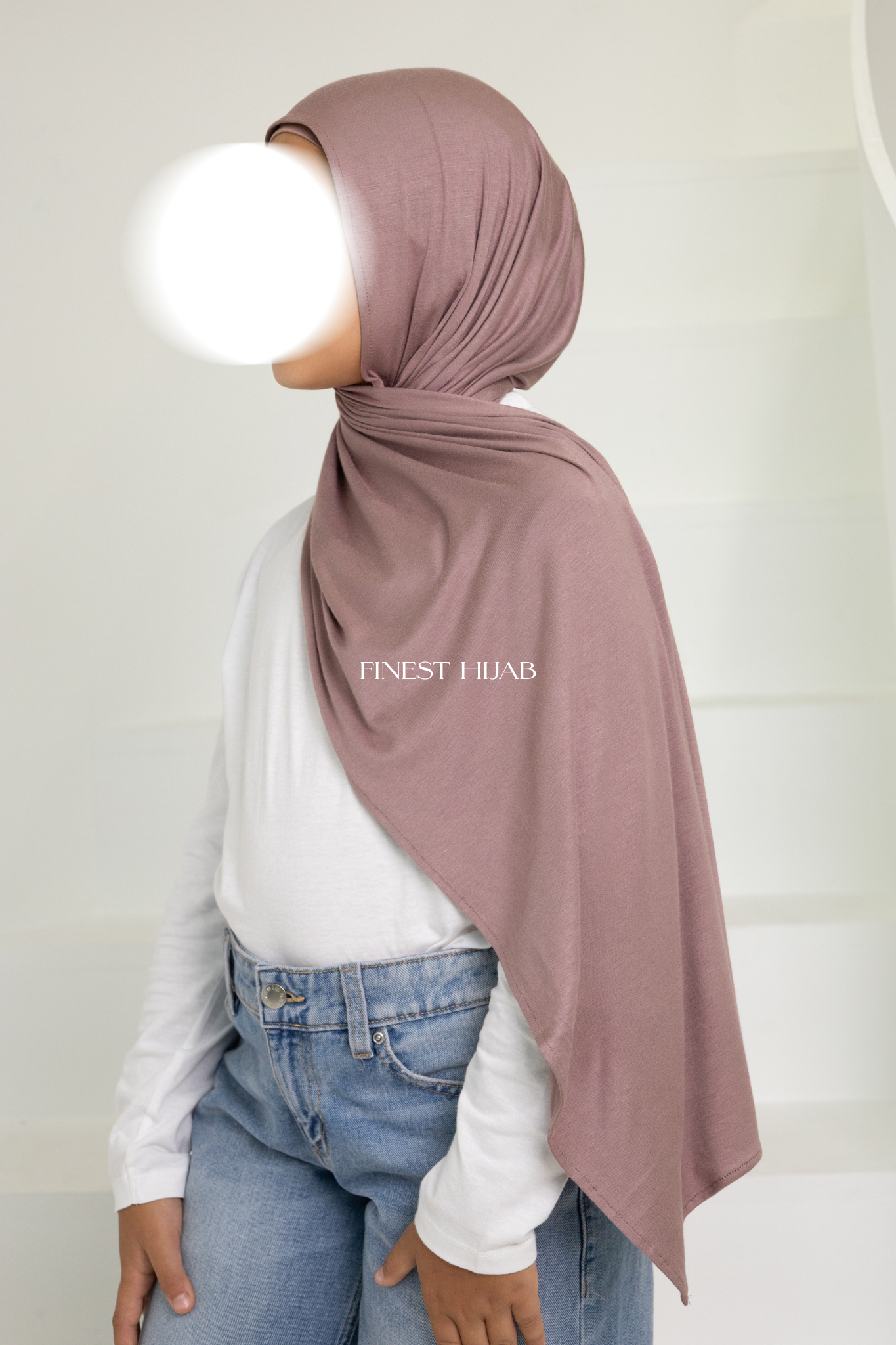 KIDS JERSEY HIJAB DUSTY MAUVE