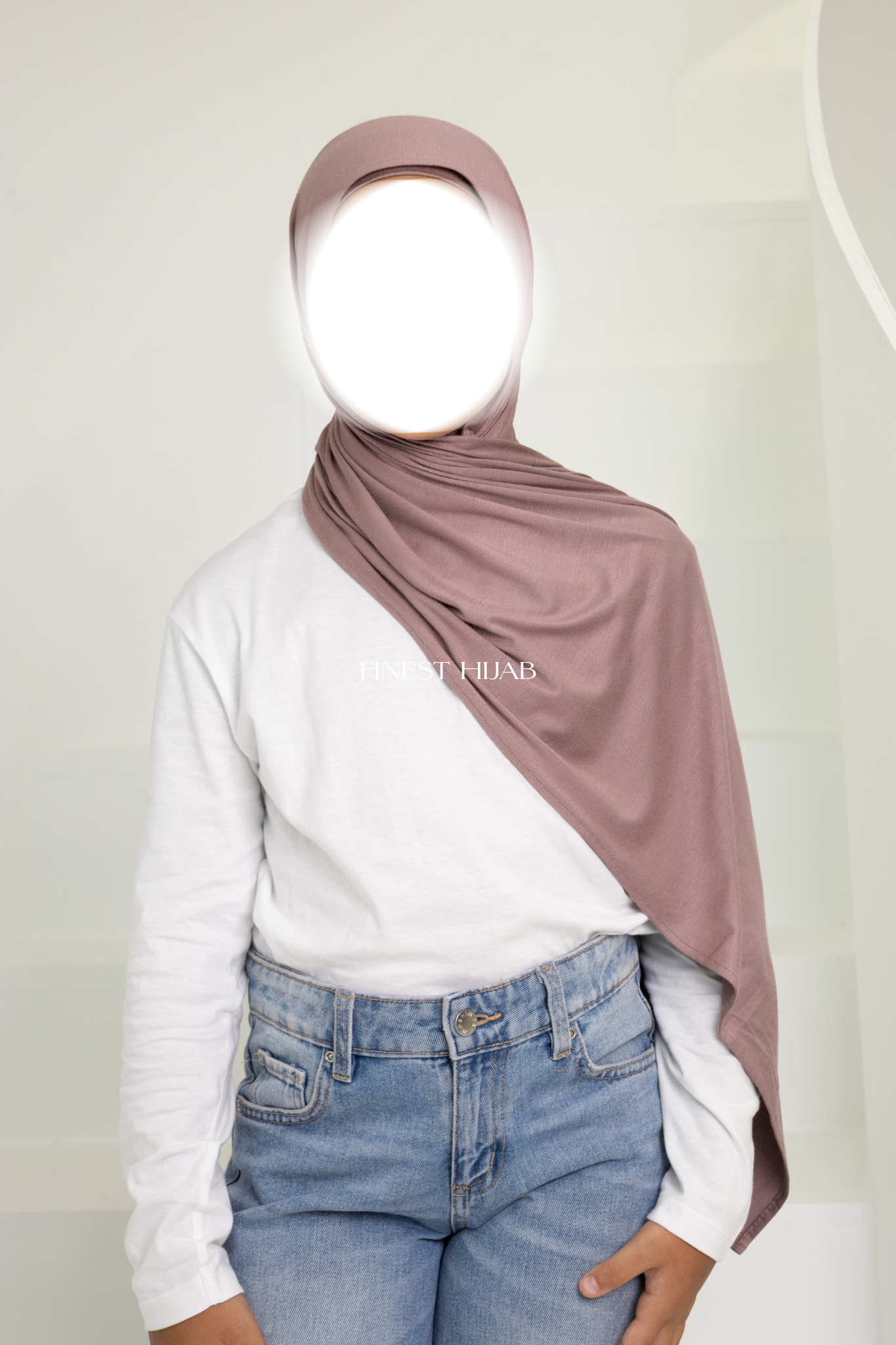 KIDS JERSEY HIJAB DUSTY MAUVE