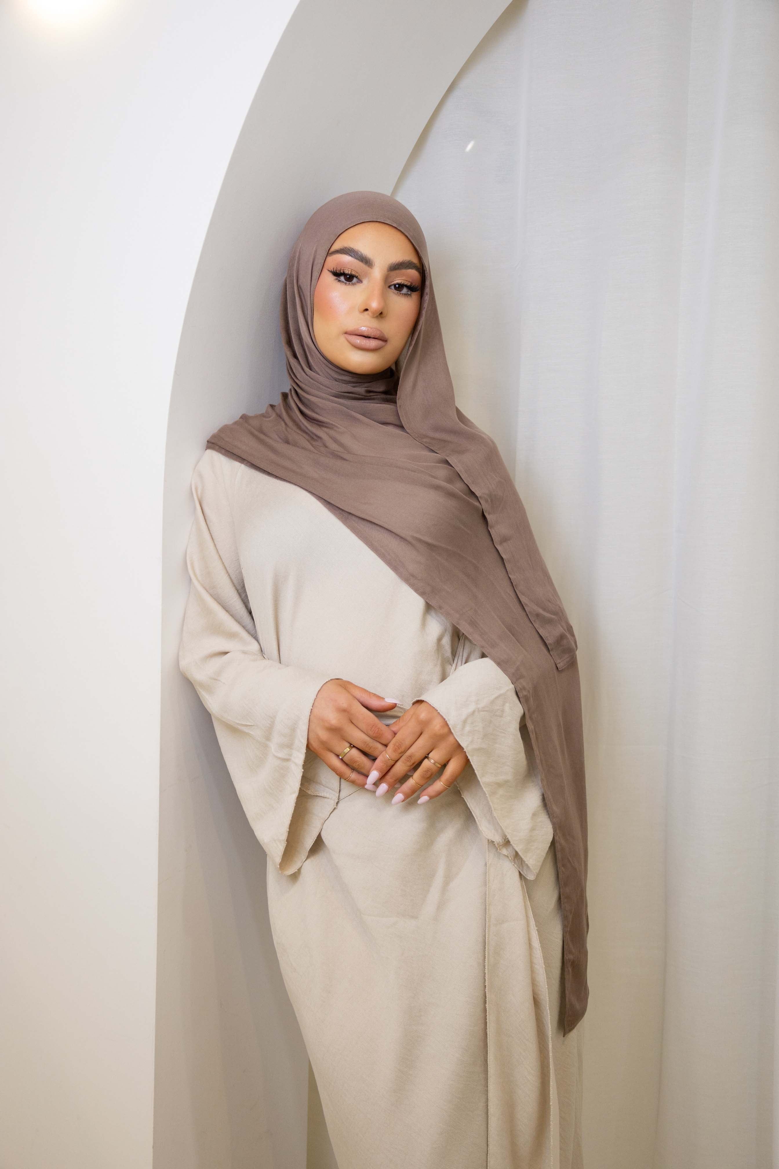 Light Weight Modal with Matching cap Nude Brown