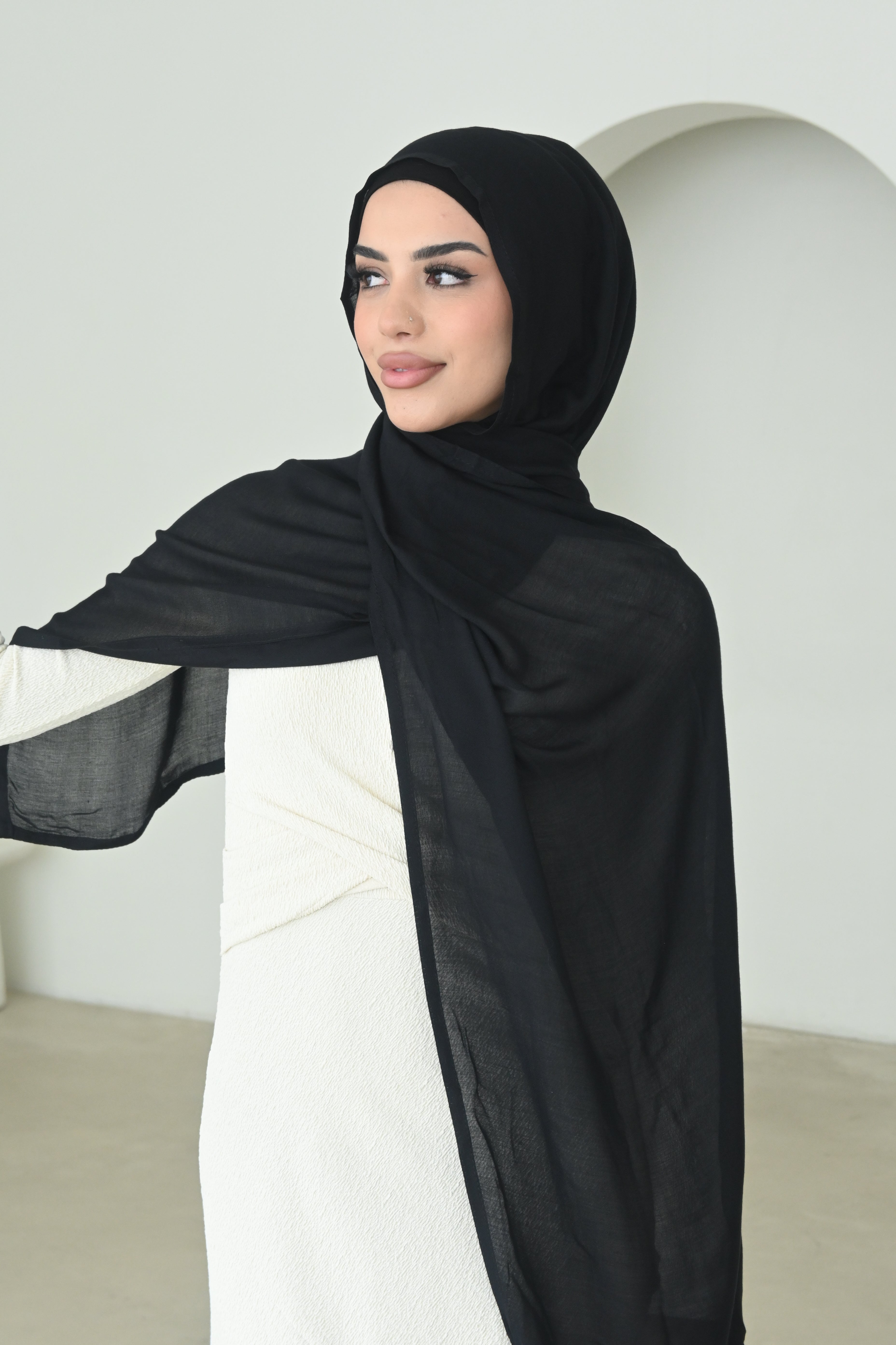 MODAL PURE BLACK UNDER CAP HIAJB SET