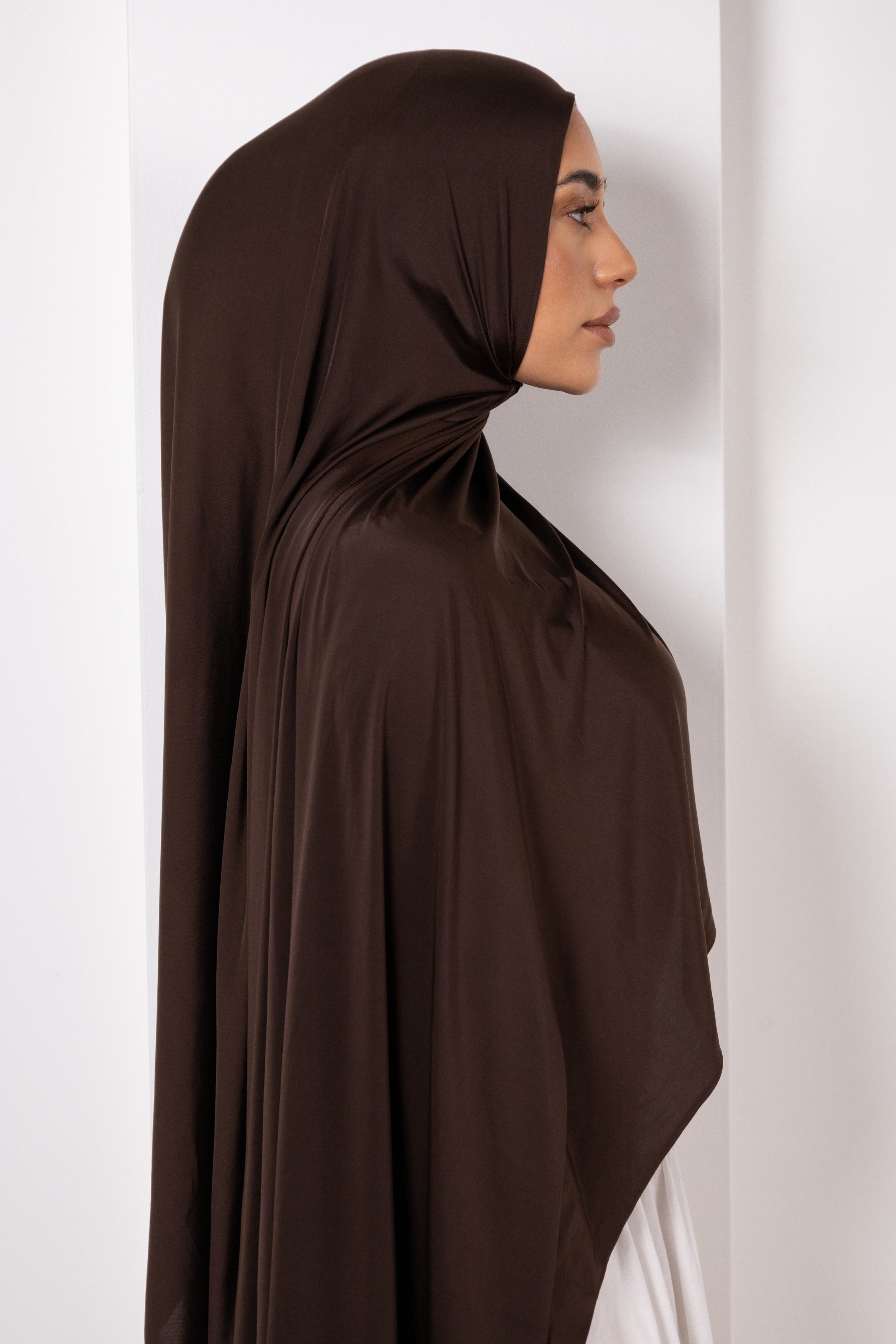 LIQUID JERSEY COFFEE CAP HIJAB SET