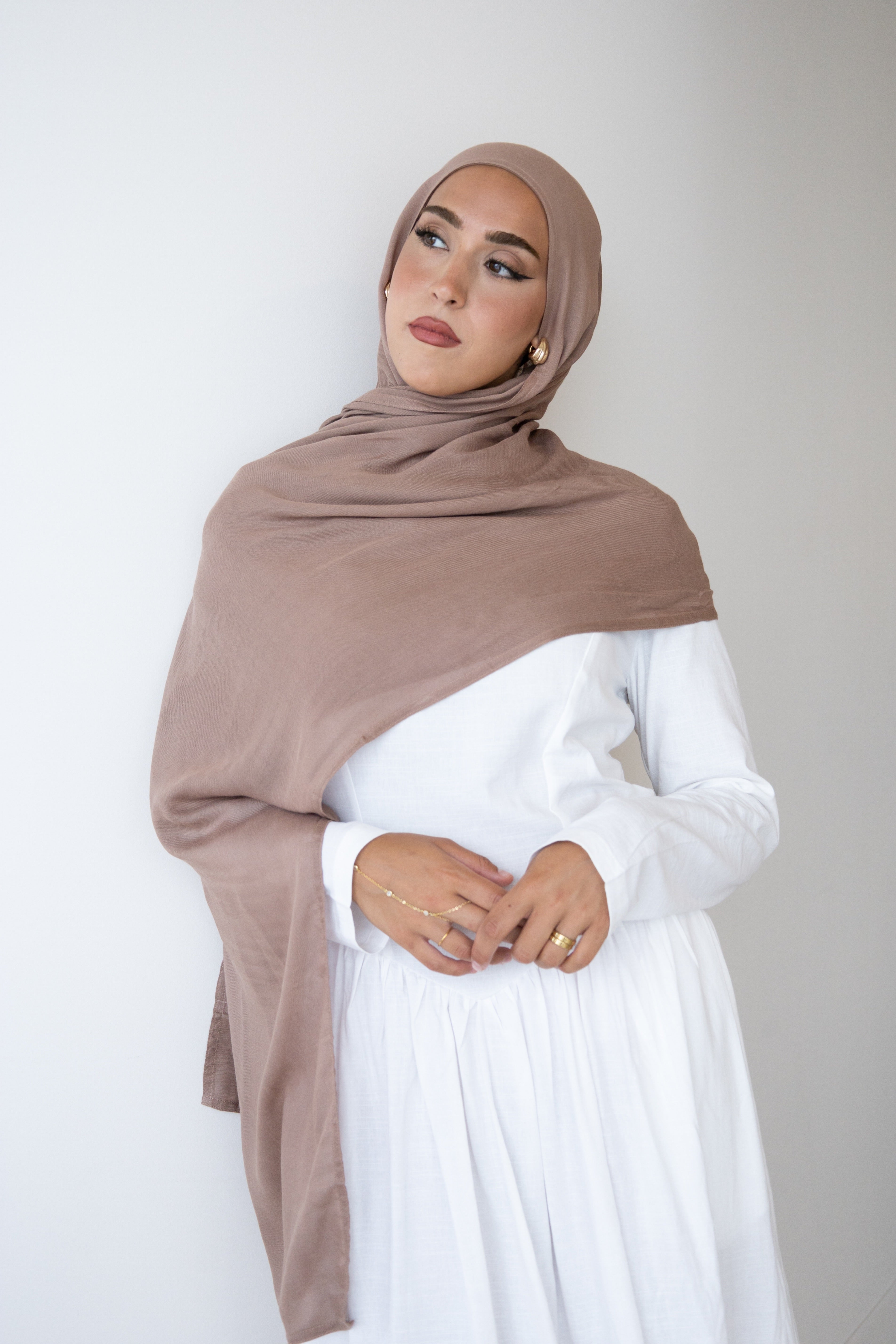 MODAL LATTE UNDER CAP HIJAB SET