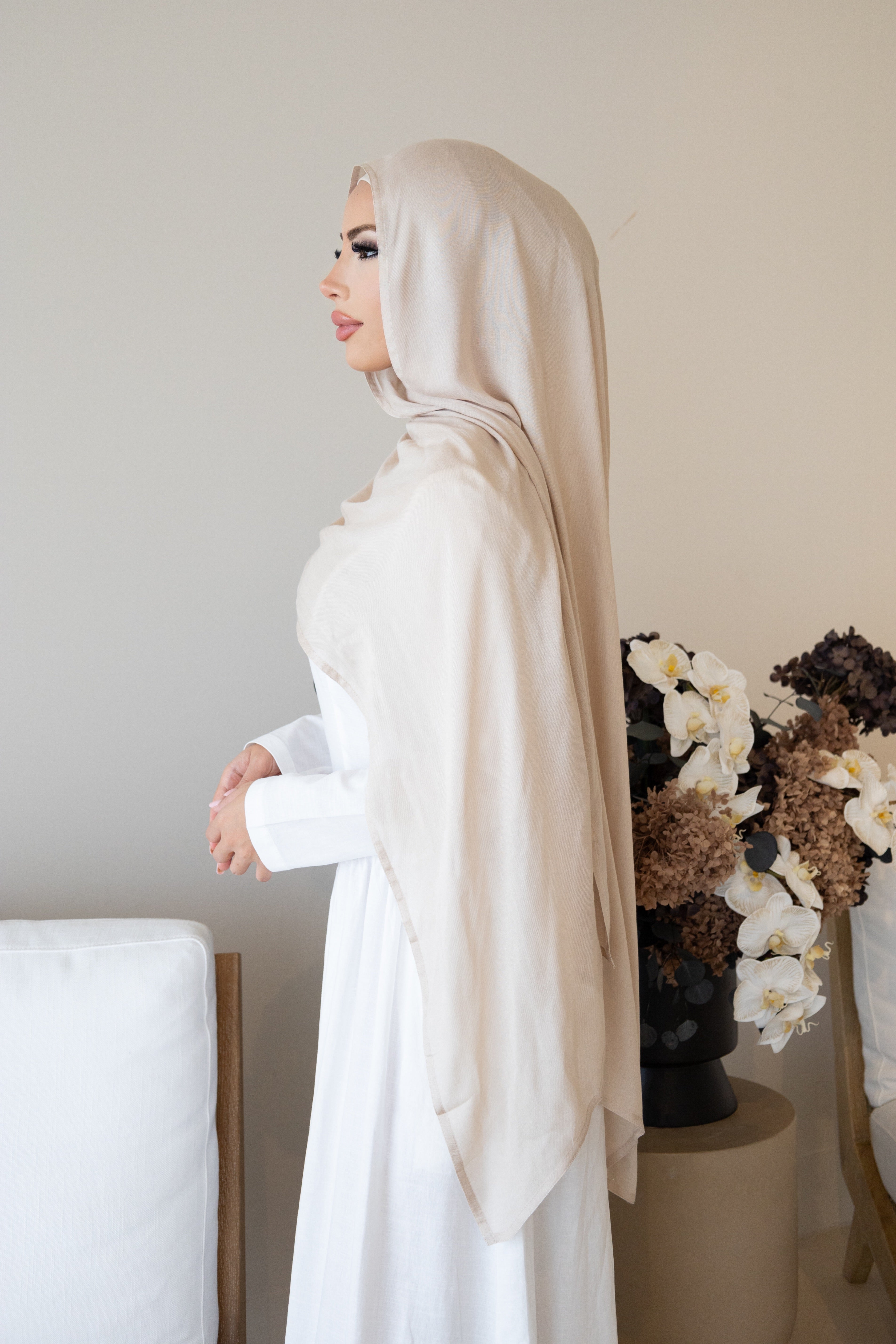 MODAL LINEN UNDER CAP HIJAB SET