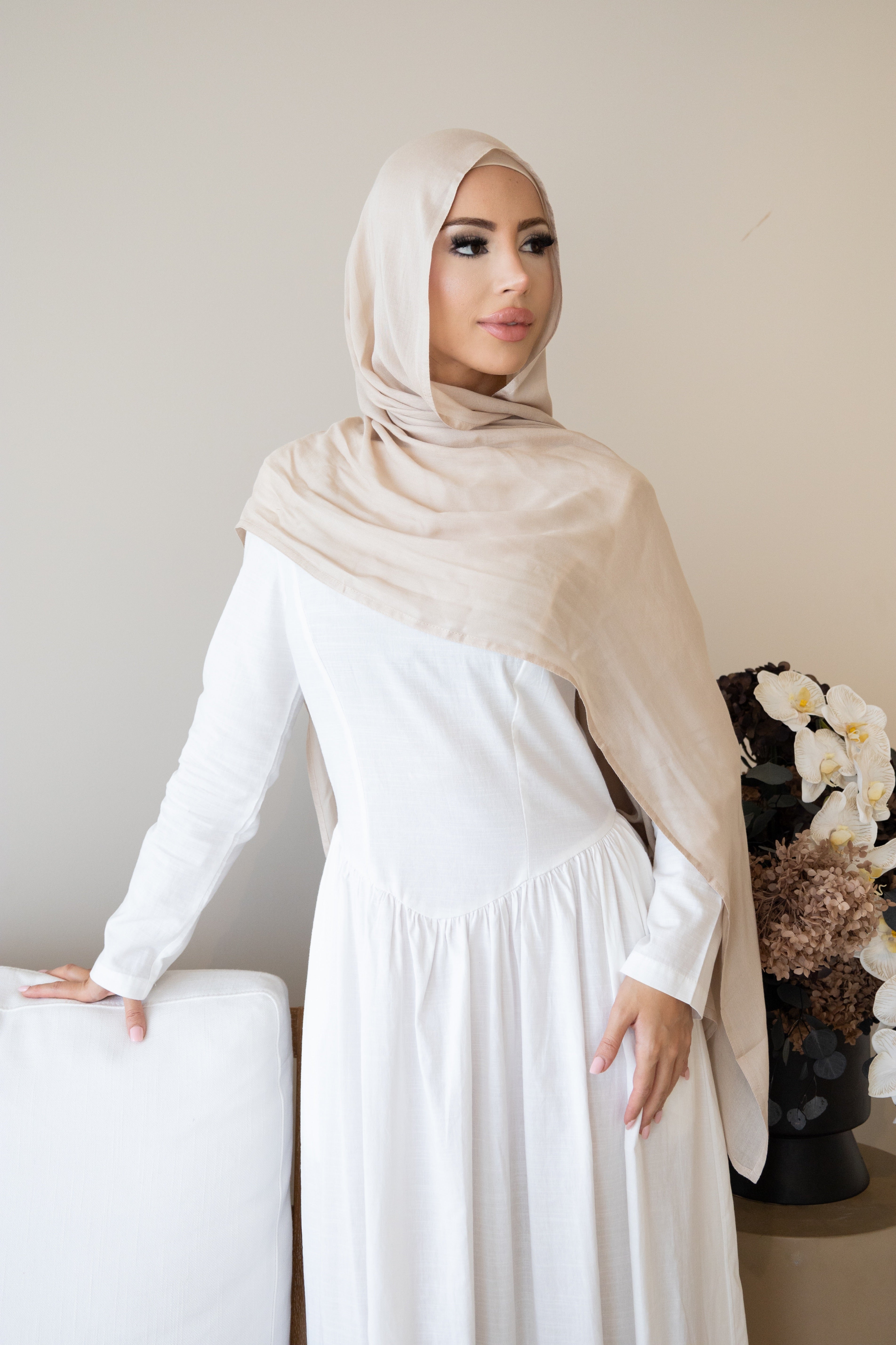 MODAL LINEN UNDER CAP HIJAB SET