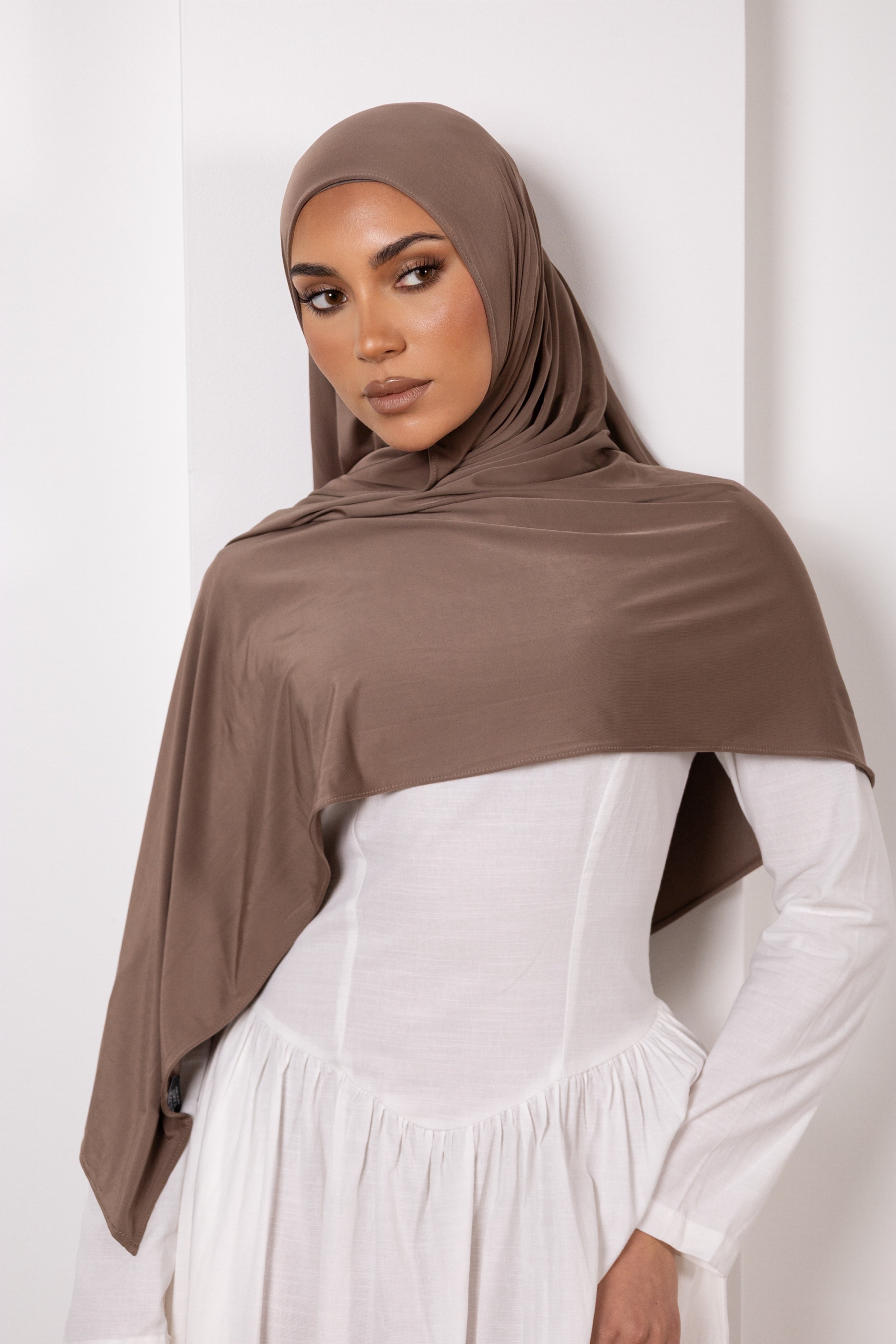 LIQUID JERSEY LATTE CAP HIJAB SET