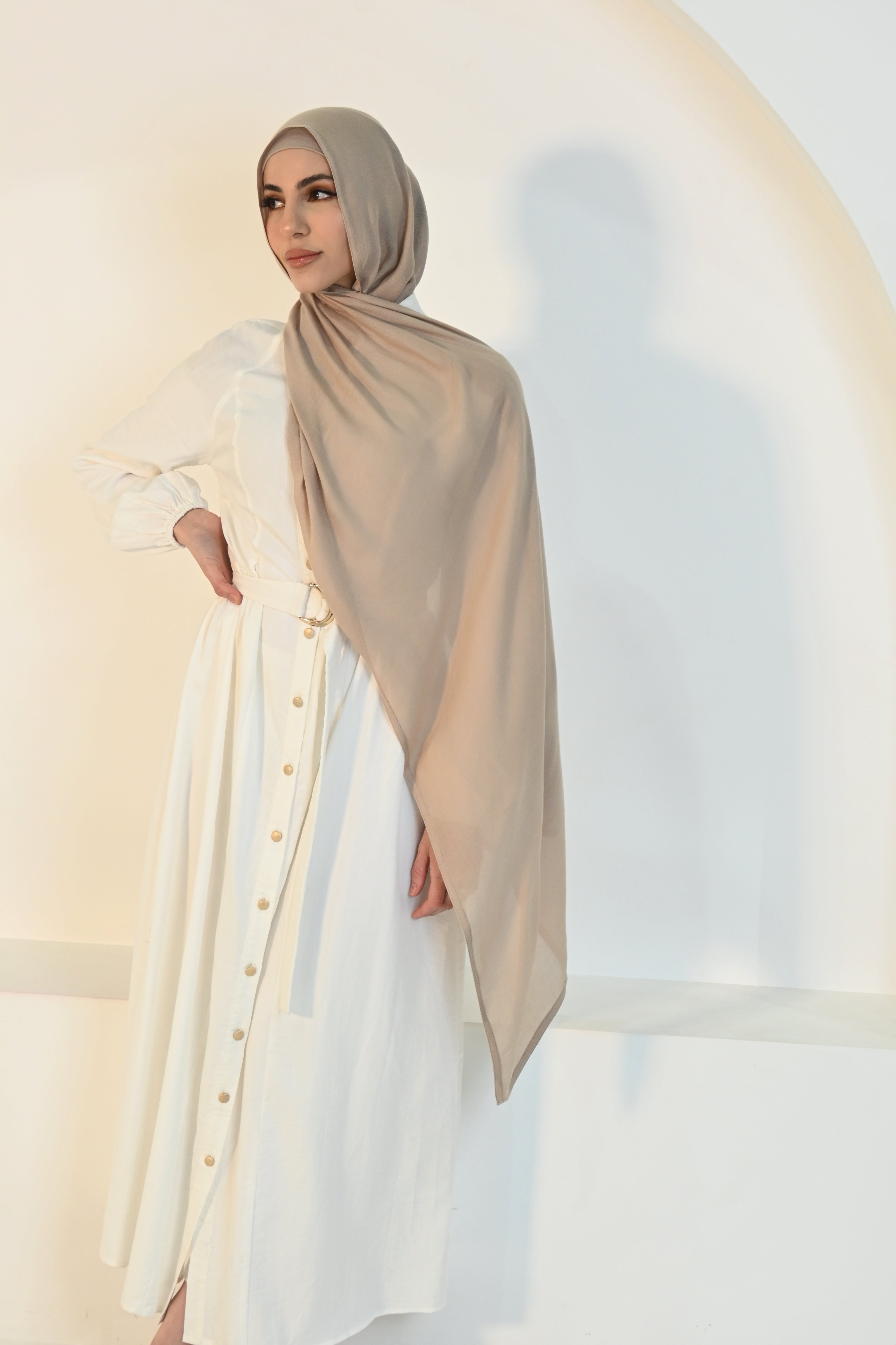 Viscose Hijab Nude w Matching Cap