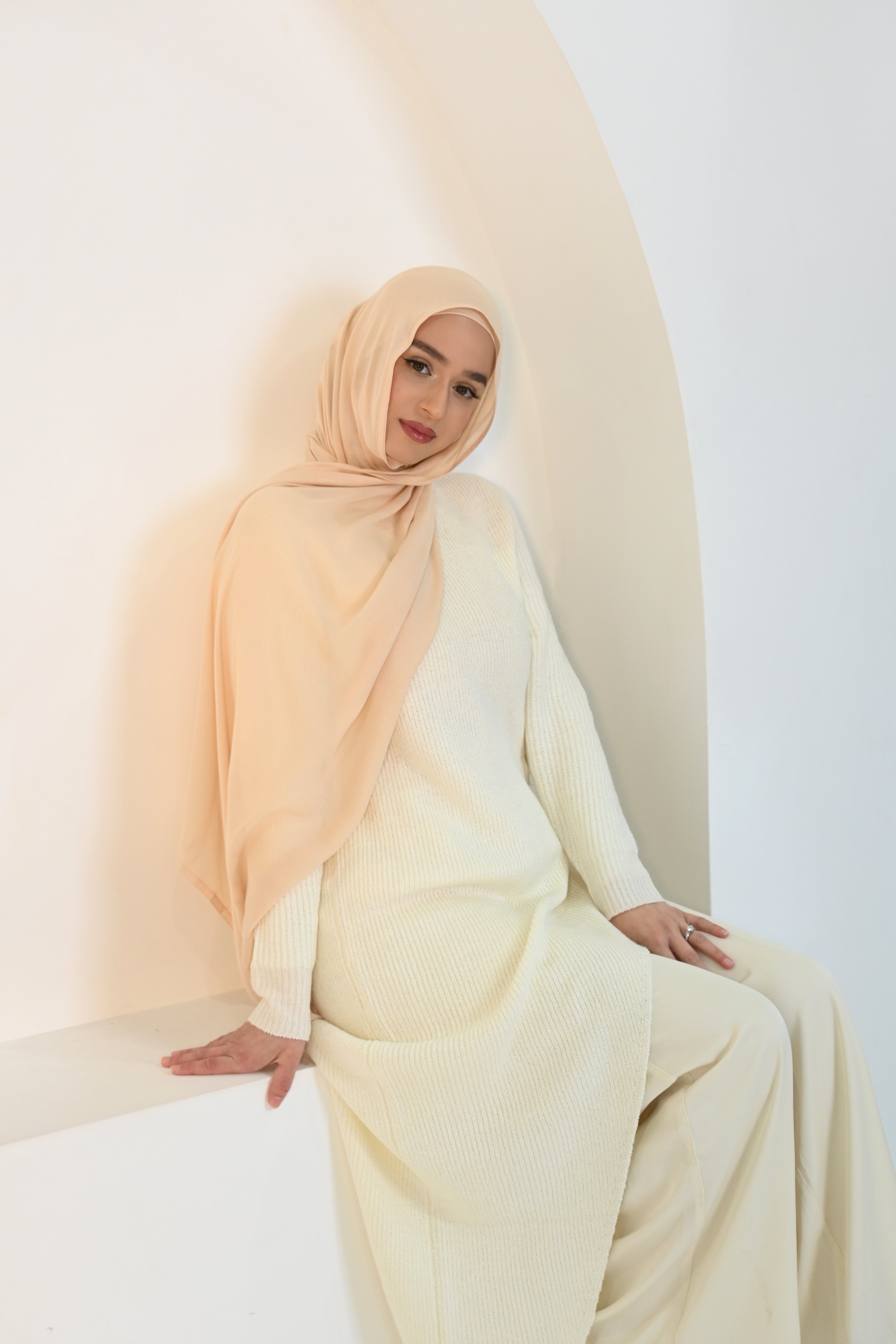 Viscose Hijab Sand  w Matching Cap