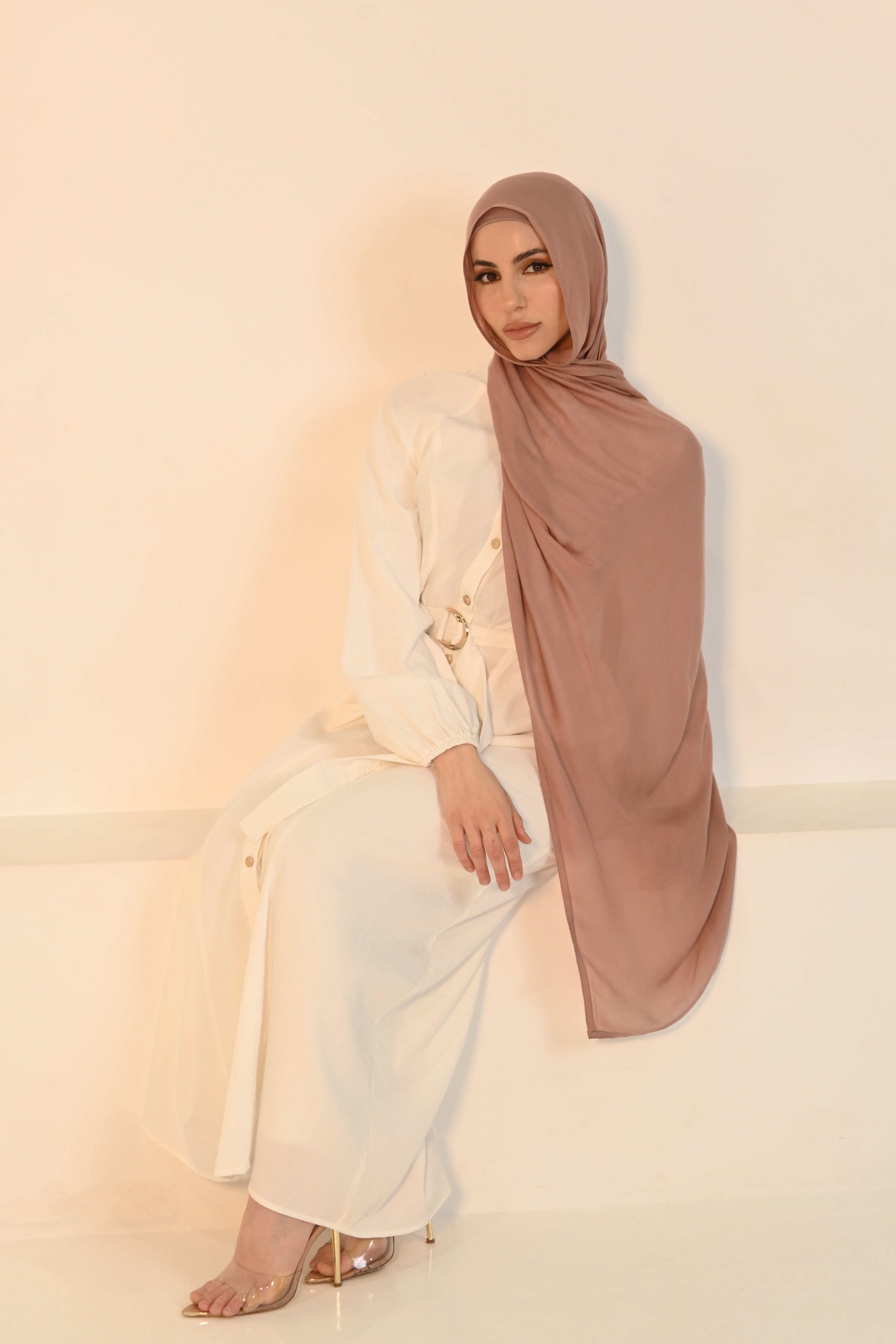 Viscose Hijab Dusty Rose w Matching Cap