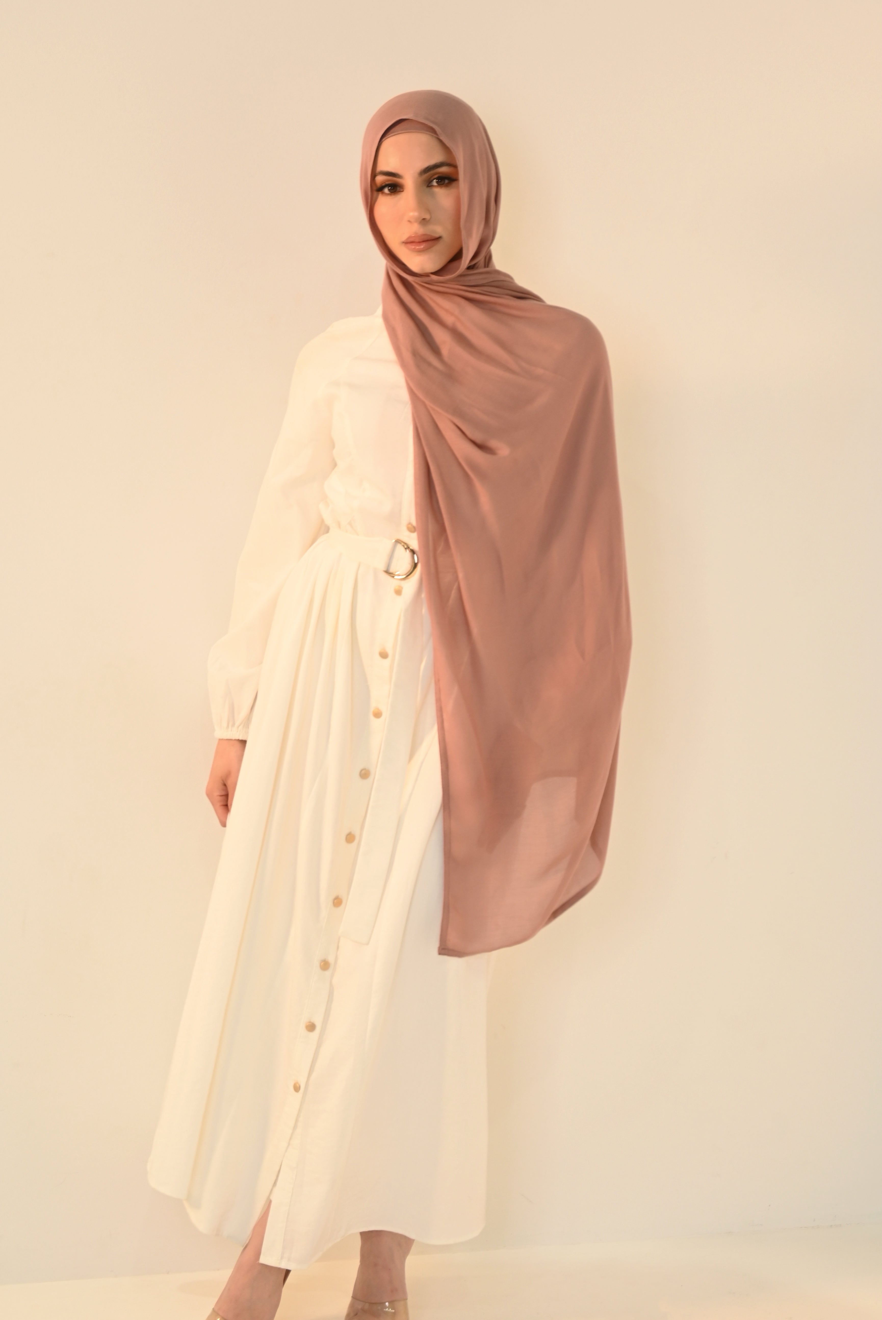 Viscose Hijab Dusty Rose w Matching Cap