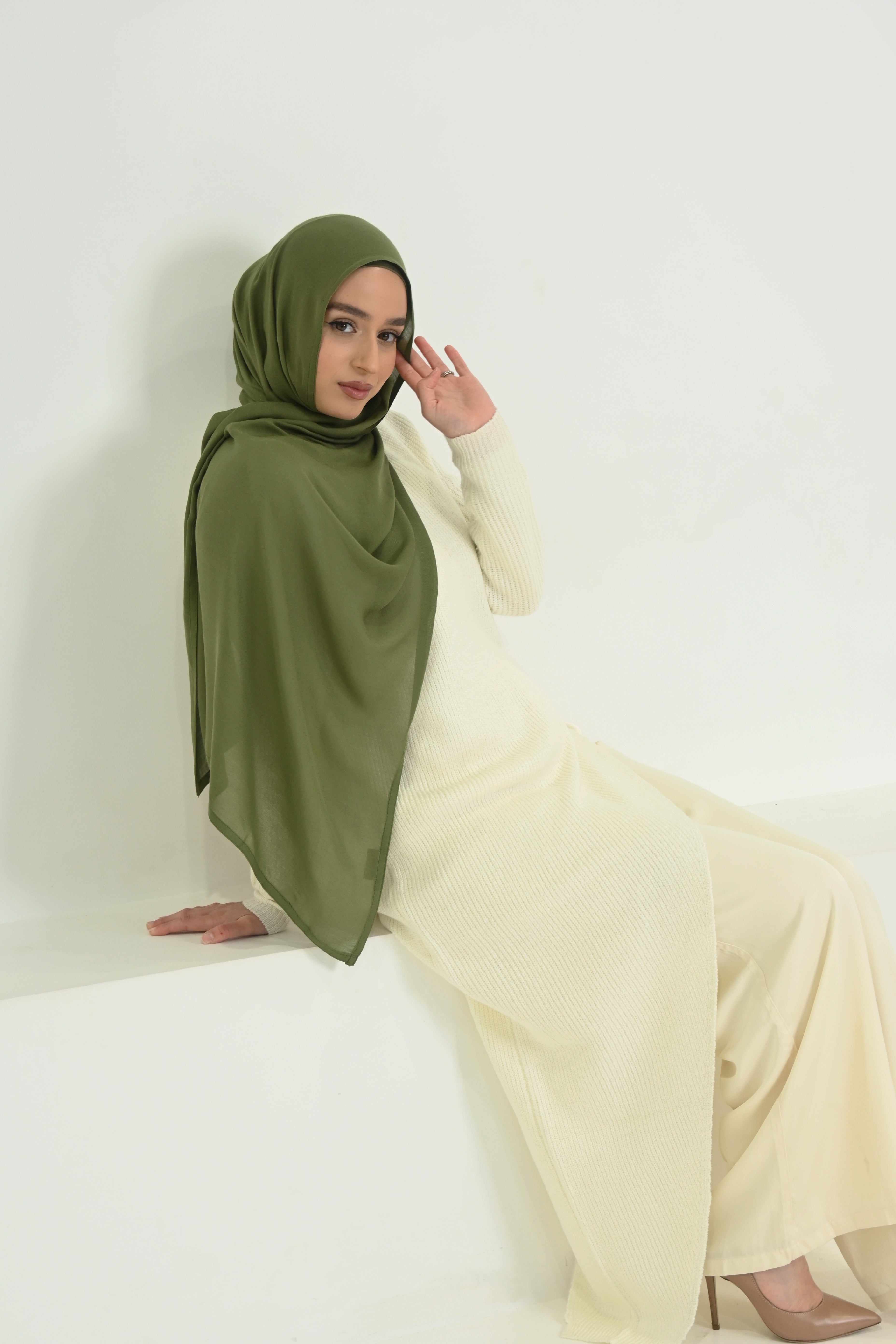 Viscose Hijab Forest w Matching Cap