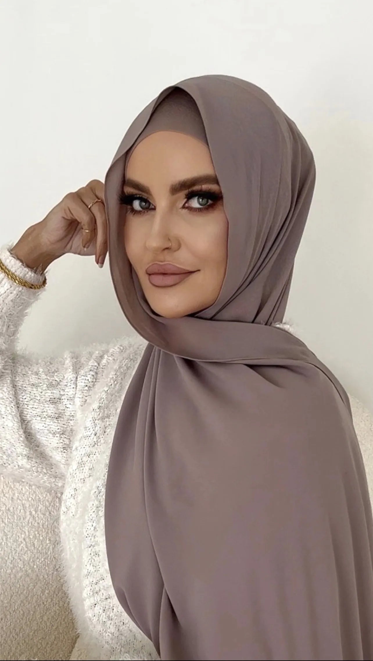 Finest Hijab Deep Mocha w Matching Cap