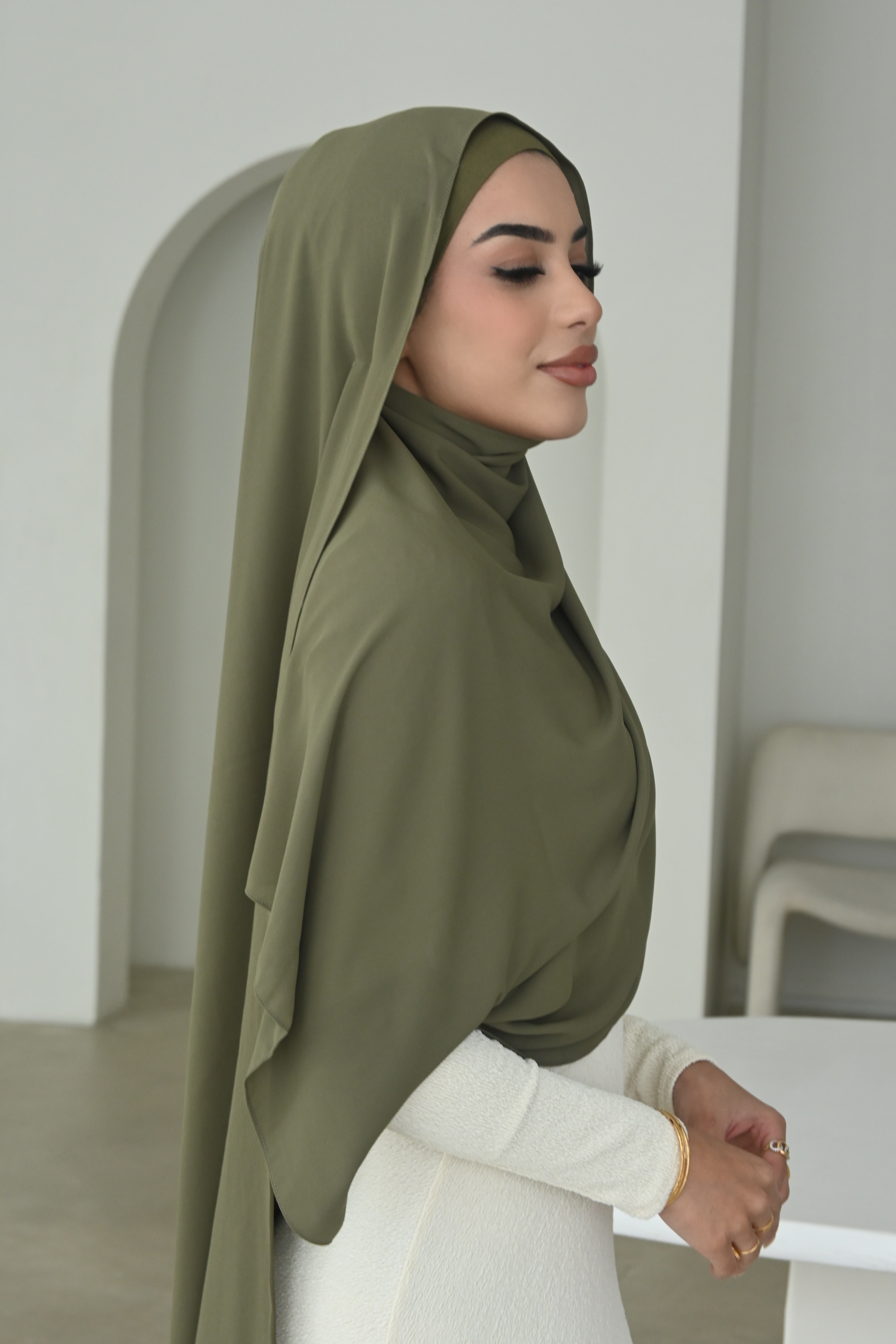 Finest Hijab Olive w Matching Cap