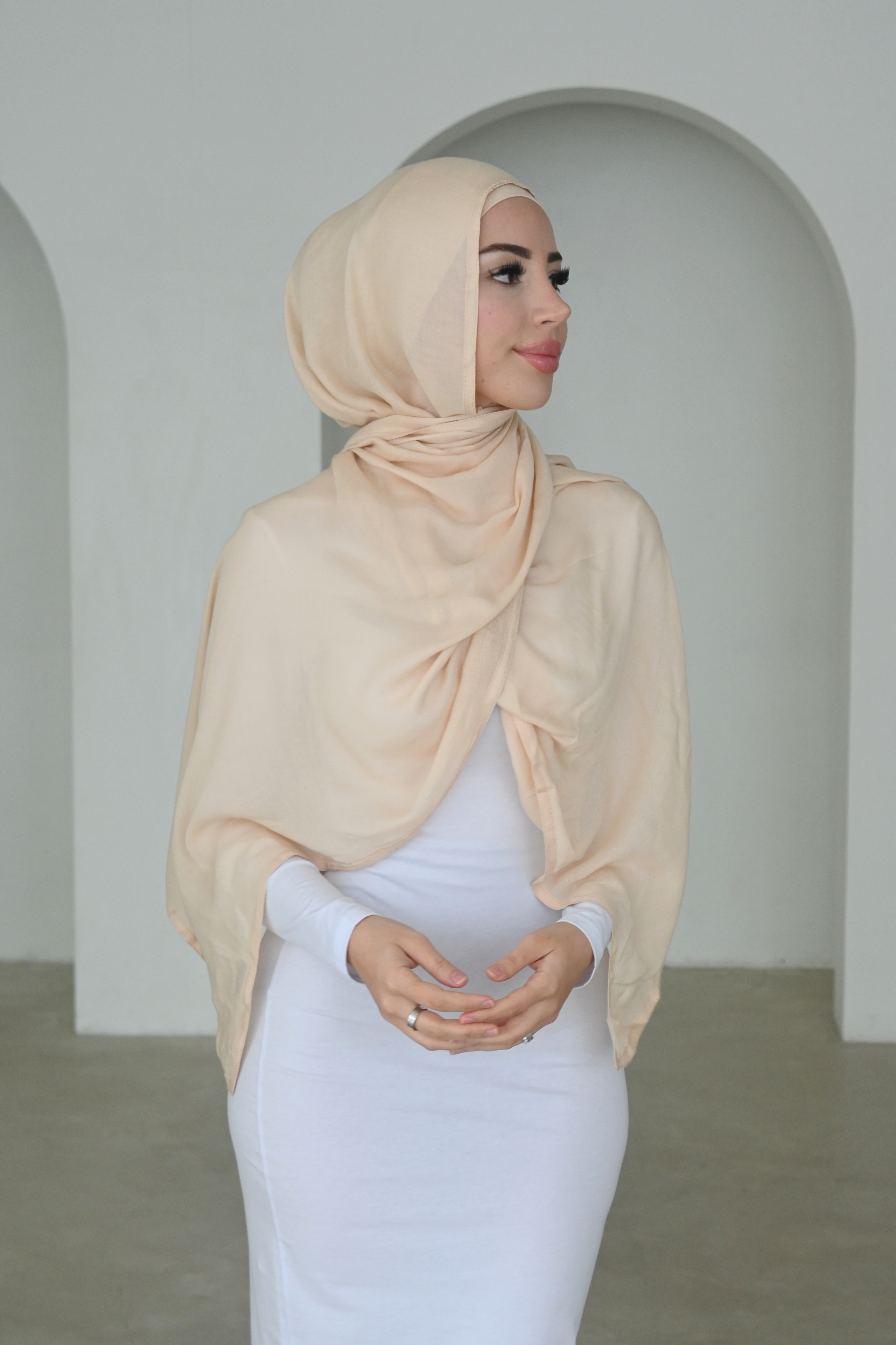 Viscose Hijab Sand  w Matching Cap