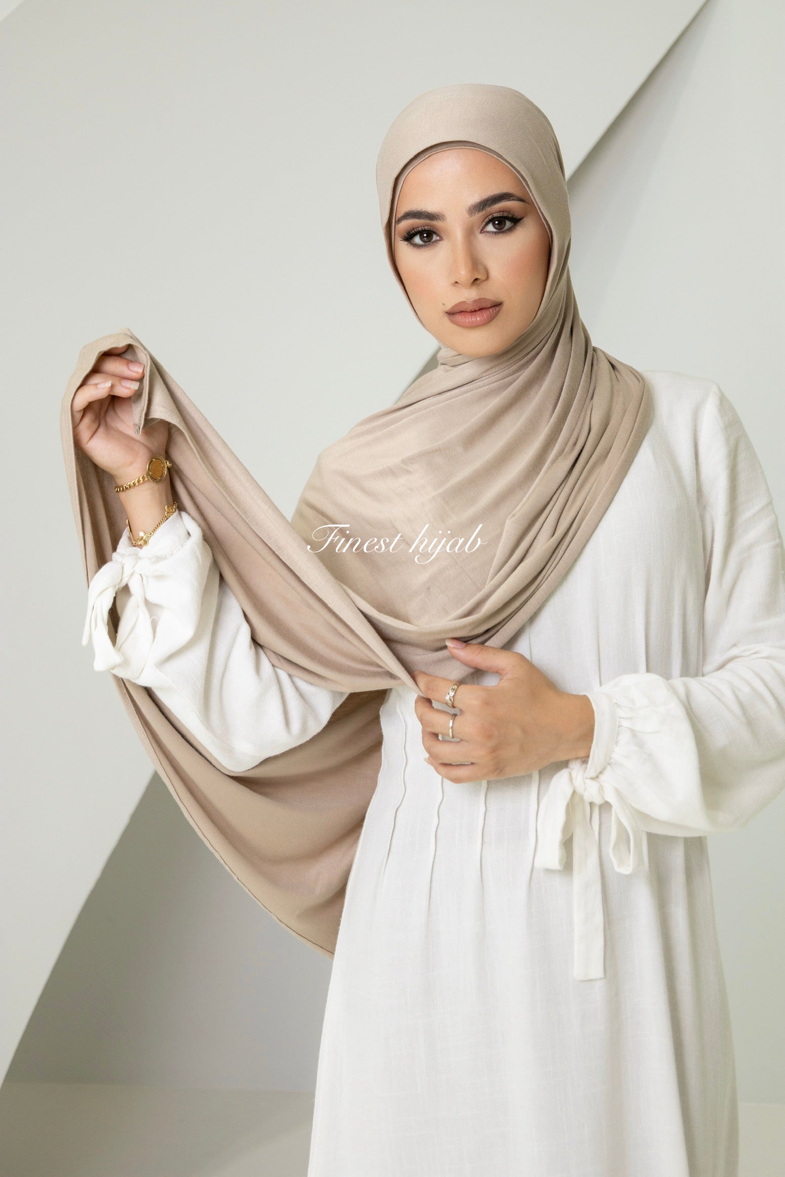 Jersey Hijab Stone with Matching Cap