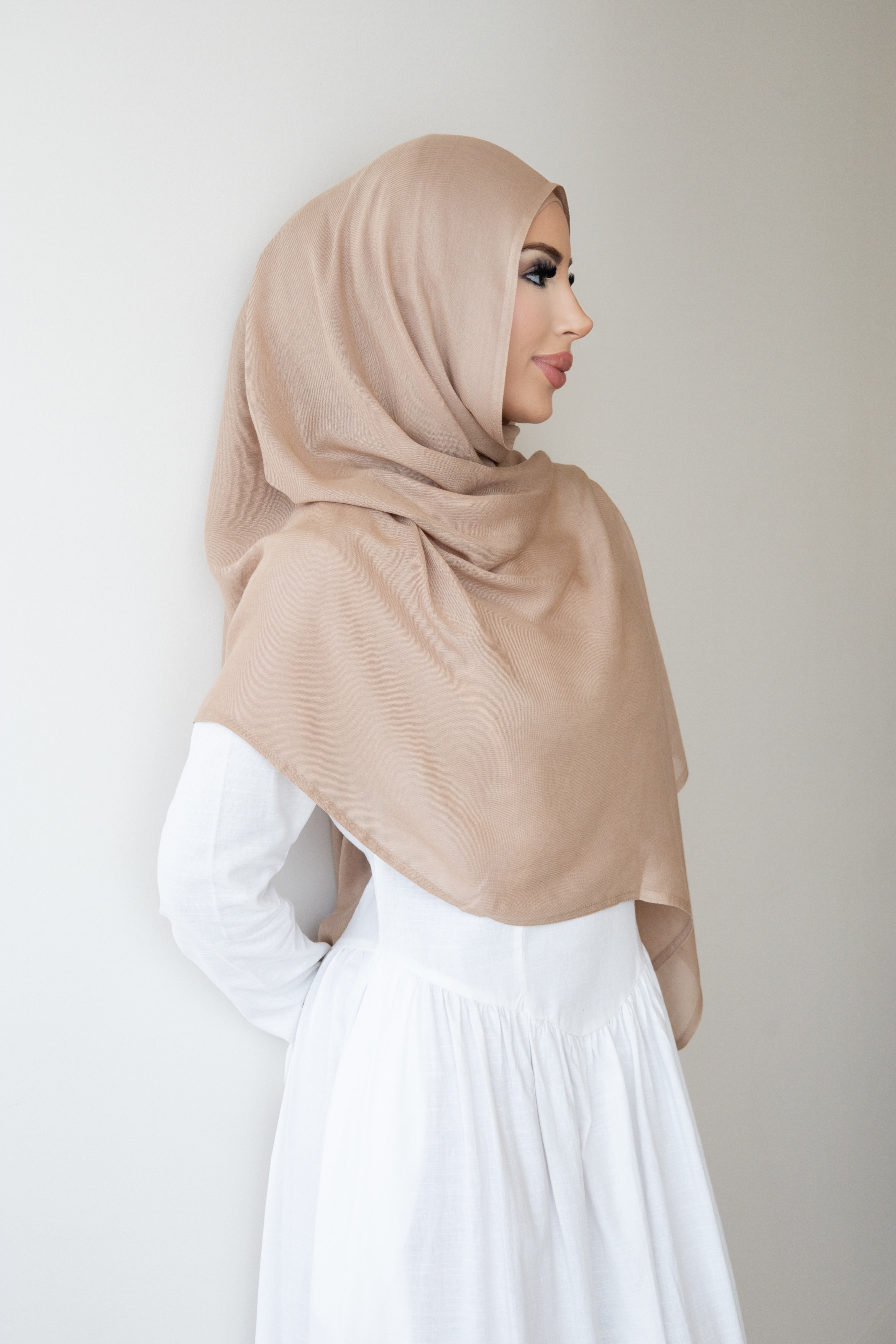 MODAL VINTAGE BEIGE UNDER CAP HIJAB SET