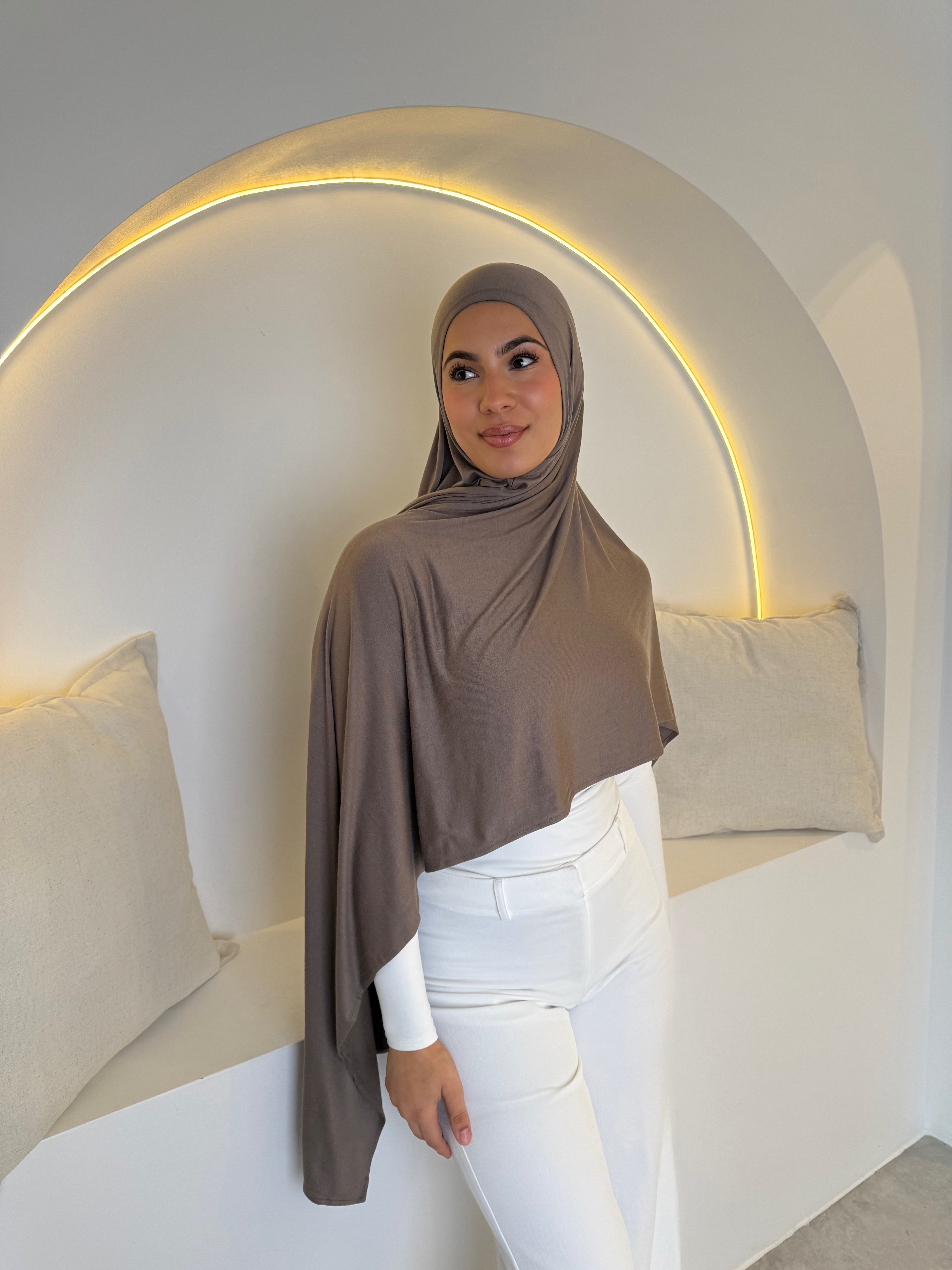 Jersey Hijab Ash with Matching cap