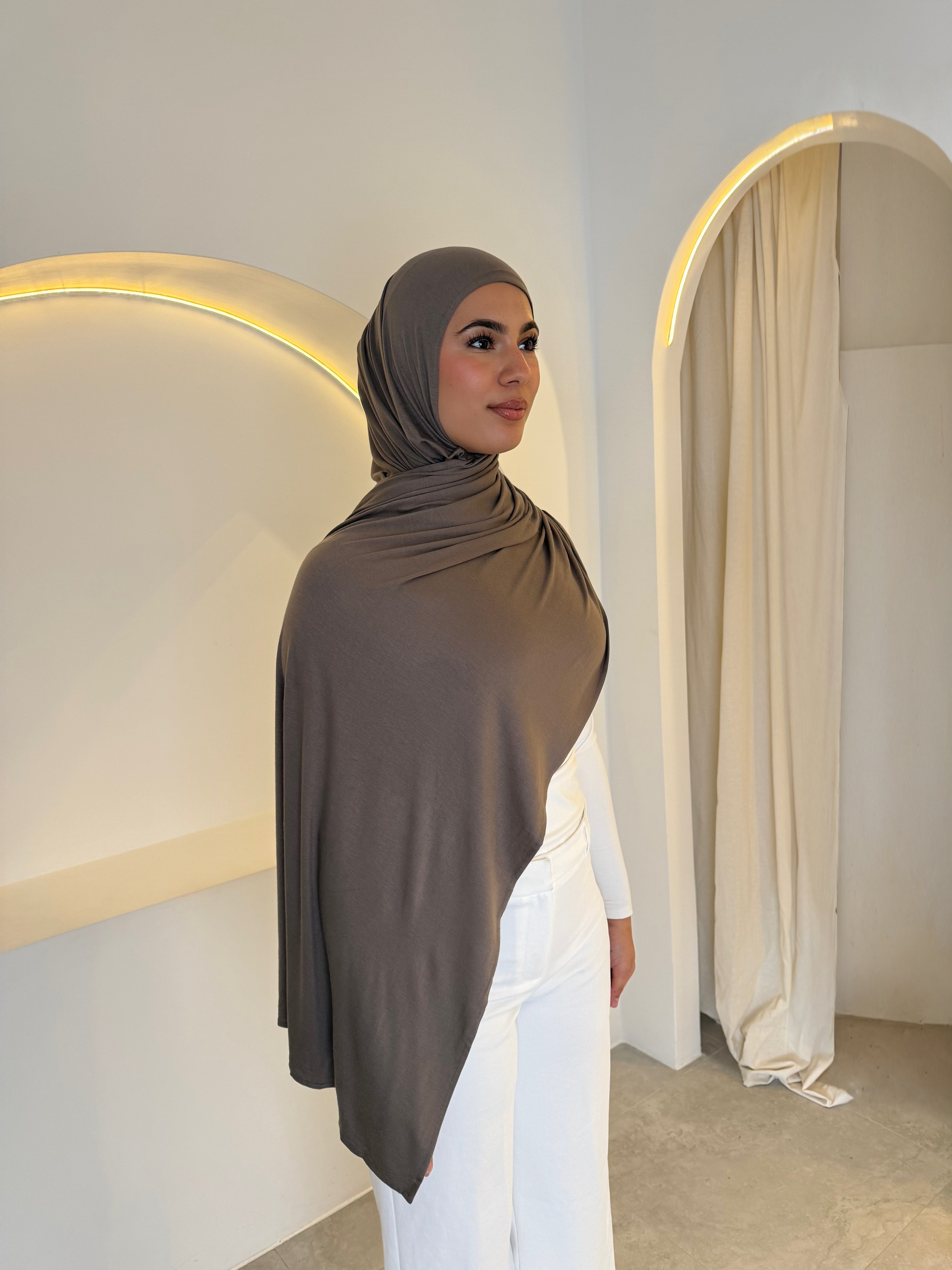 Jersey Hijab Ash with Matching cap