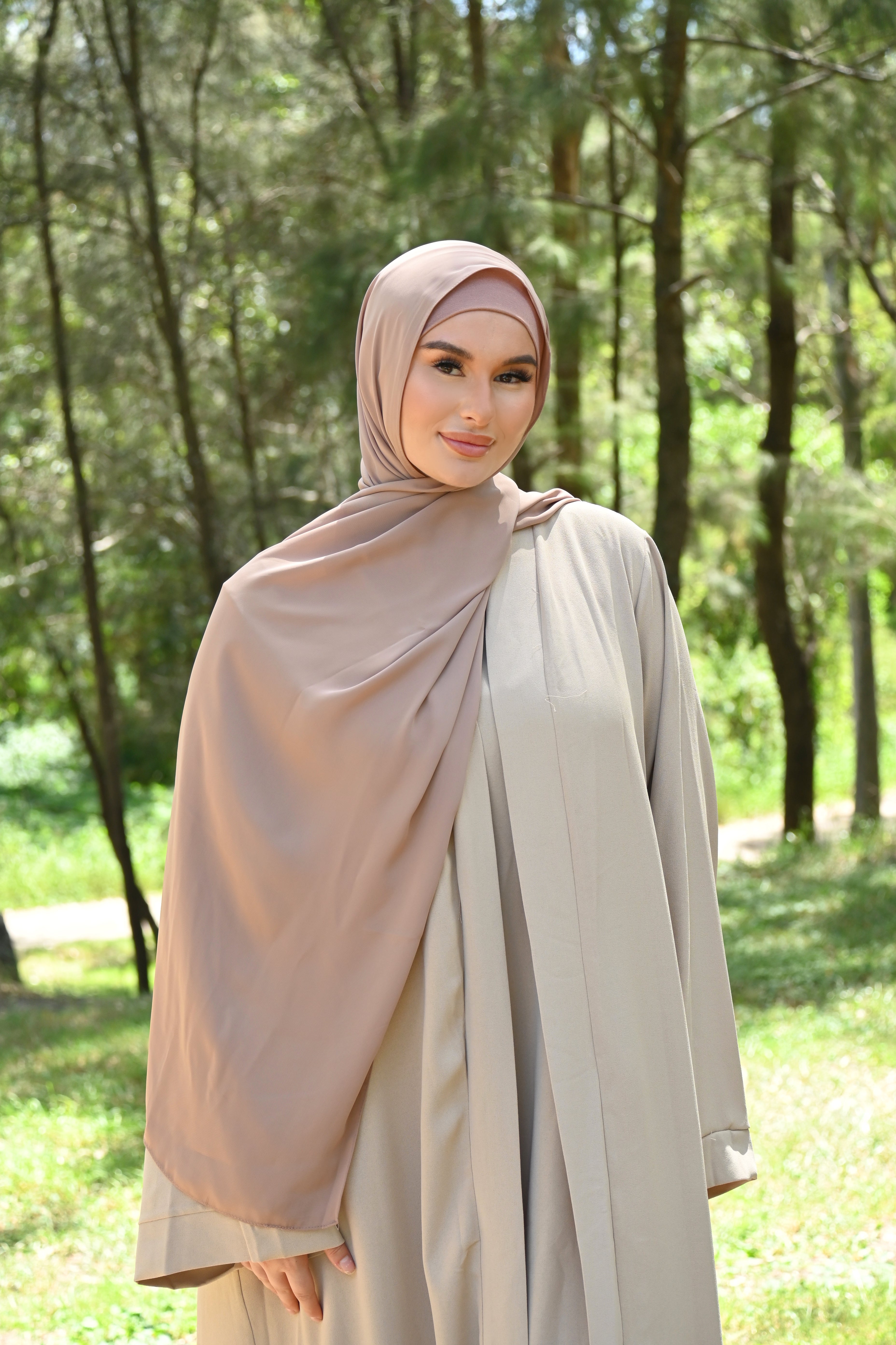 Medina Silk Hijab- Nude Pink